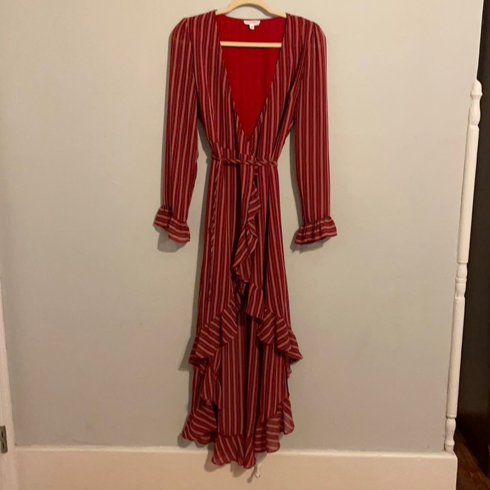 Long sleeve red wrap dress ❤️